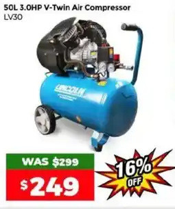 Sydney Tools 50l 3.0hp v-twin air compressor lv30 offer