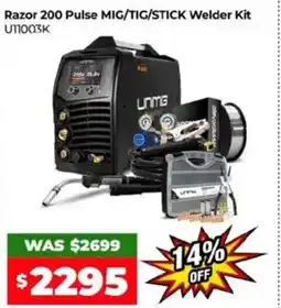 Sydney Tools Razor 200 pulse mig/tig/stick welder kit offer