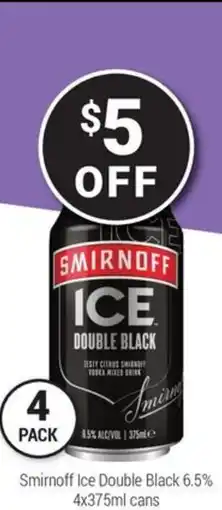 Super Cellars Smirnoff ice double black 6.5% offer
