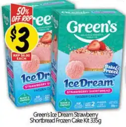 Green's ice dream strawberry shortbread frozen cake kit
