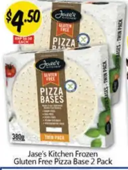 NQR Jase's kitchen frozen gluten free pizza base 2 pack offer