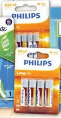 NQR Philips aa or aaa zinc batteries 4 pack offer