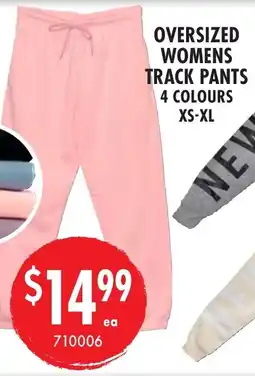 Red Dot Oversized womens track pants 4 colours xs-xl offer