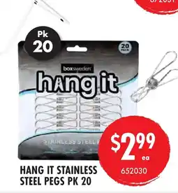 Red Dot Hang it stainless steel pegs pk 20 offer