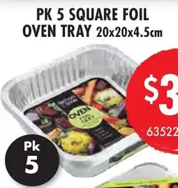 Red Dot Pk 5 square foil oven tray offer