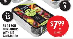 Red Dot Pk 15 foil containers with lid offer
