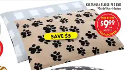 Red Dot Rectangle fleece pet bed offer