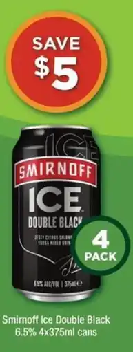 Bottler Smirnoff ice double black offer