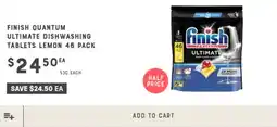 Adelaide's finest Finish quantum ultimate dishwashing tablets lemon 46 pack offer