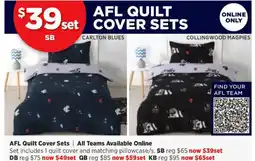 Spotlight AFL Quilt Cover Sets | All Teams Available Online offer