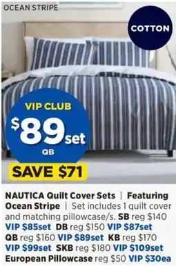 Spotlight NAUTICA Quilt Cover Sets | Featuring Ocean Stripe | offer