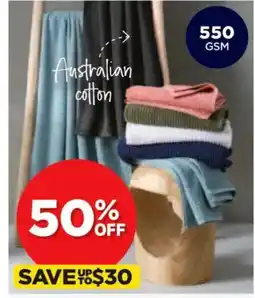 Spotlight DRI GLO Avalon Australian Cotton Towel Range Bath Towel offer