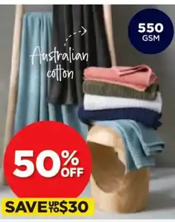 Spotlight DRI GLO Avalon Australian Cotton Towel Range Face Washer offer