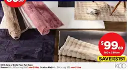 Spotlight KOO Zara or Bella Faux Fur Rugs offer