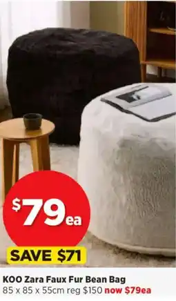 Spotlight KOO Zara Faux Fur Bean Bag offer