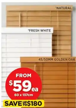 Spotlight 50mm Timber Venetian Blinds offer