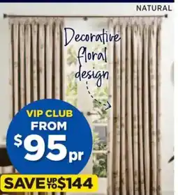 Spotlight KOO Quinn Blockout Pencil Pleat Curtains offer