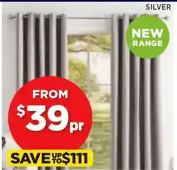 Spotlight NEW HARRIS Blockout Eyelet Curtains 223cm Drop offer