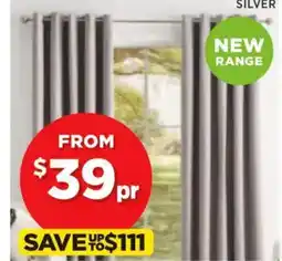 Spotlight NEW HARRIS Blockout Eyelet Curtains 223cm Drop offer