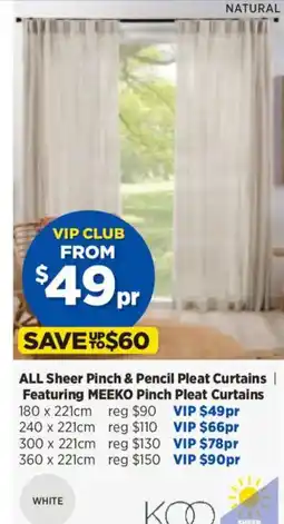 Spotlight ALL Sheer Pinch & Pencil Pleat Curtains | Featuring MEEKO Pinch Pleat Curtains offer