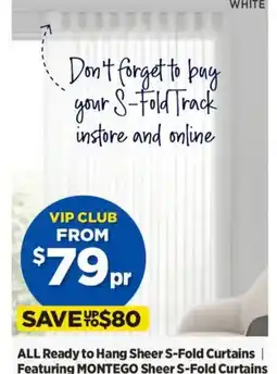 Spotlight ALL Ready to Hang Sheer S-Fold Curtains | Featuring MONTEGO Sheer S-Fold Curtains offer