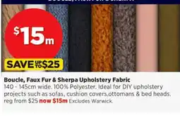 Spotlight Boucle, Faux Fur & Sherpa Upholstery Fabric offer