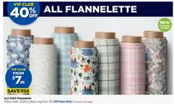Spotlight ALL Print Flannelette offer