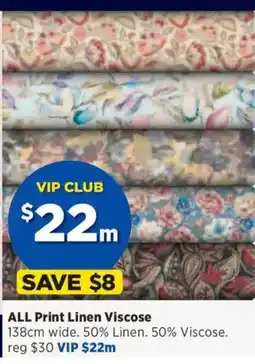 Spotlight ALL Print Linen Viscose offer