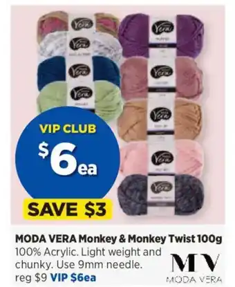 Spotlight MODA VERA Monkey & Monkey Twist offer