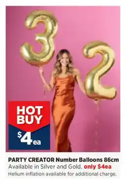 Spotlight PARTY CREATOR Number Balloons 86cm offer
