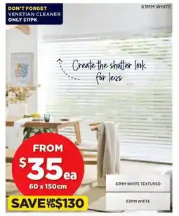 Spotlight ALL 63mm Faux Wood Venetian Blinds | Featuring 63mm White offer