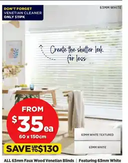 Spotlight ALL 63mm Faux Wood Venetian Blinds | Featuring 63mm White offer