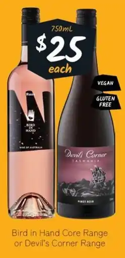 Cellarbrations Bird in Hand Core Range or Devil's Corner Range offer