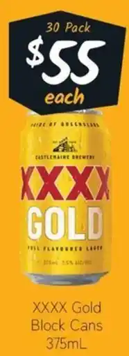 Cellarbrations XXXX Gold Block Cans offer