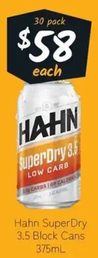 Cellarbrations Hahn SuperDry 3.5 Block Cans offer