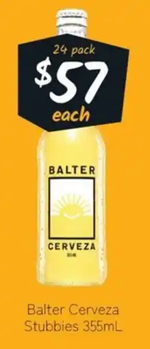 Cellarbrations Balter Cerveza Stubbies offer