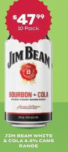 Thirsty Camel Jim beam white & cola 4.8% cans range offer