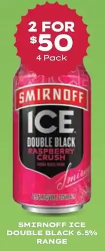 Thirsty Camel Smirnoff ice double black 6.5% range offer