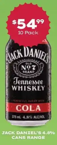 Thirsty Camel Jack daniel's 4.8% cans range offer
