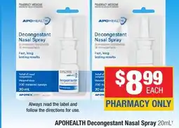 Direct Chemist Outlet APOHEALTH Decongestant Nasal Spray + offer