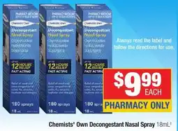 Direct Chemist Outlet Chemists' Own Decongestant Nasal Spray offer