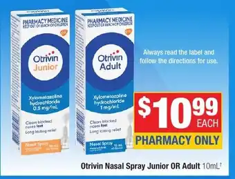 Direct Chemist Outlet Otrivin Nasal Spray Junior OR Adult offer