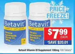 Direct Chemist Outlet Betavit Vitamin B1Supplement 100mg offer