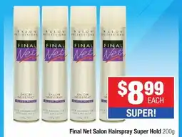 Direct Chemist Outlet Final Net Salon Hairspray Super Hold offer
