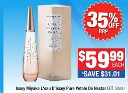 Direct Chemist Outlet Issey Miyake L'eau D'issey Pure Petale De Nectar EDT offer