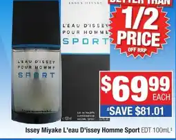 Direct Chemist Outlet Issey Miyake L'eau D'issey Homme Sport EDT offer