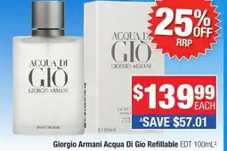 Direct Chemist Outlet Giorgio Armani Acqua Di Gio Refillable EDT offer