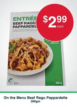 Australian Butchers On the Menu Beef Ragu Pappardelle offer