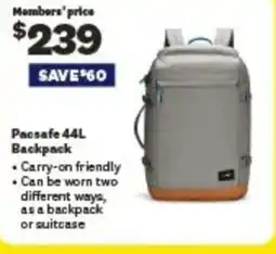 RAA Pacsafe 44L Backpack offer