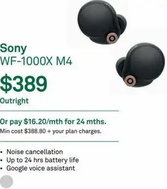 Telstra Sony WF-1000X M4 offer